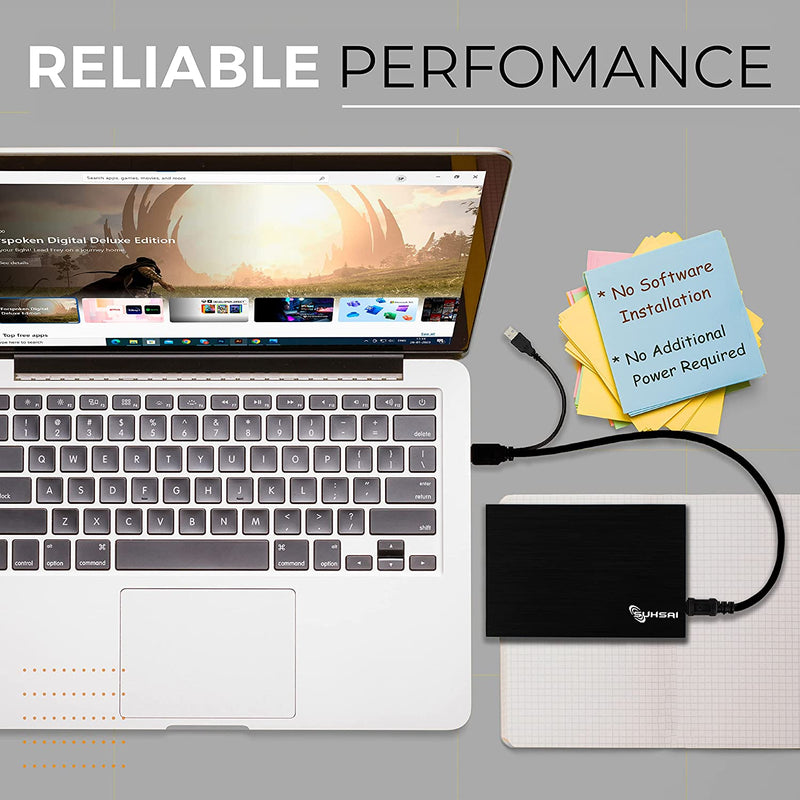 SUHSAI USB 2.0 Ultra-Slim External Hard Drive Disk Portable HDD