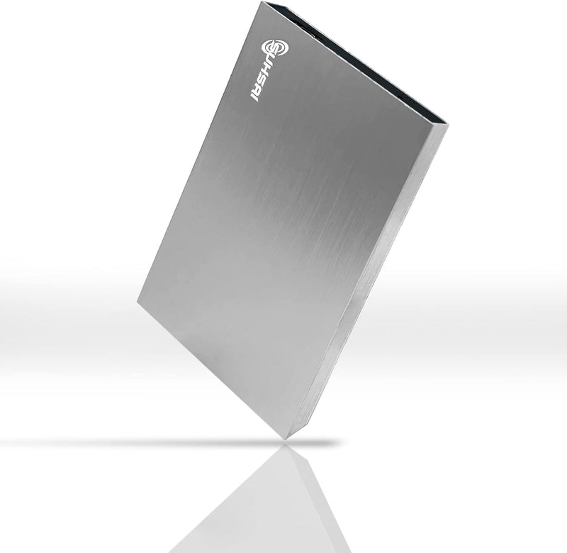 SUHSAI USB 2.0 External HDD Portable Hard Drive Ultra-Slim Disk - Silver