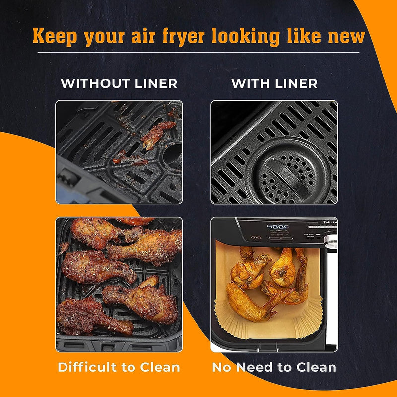 Rectangle Air Fryer Paper Liners Disposable