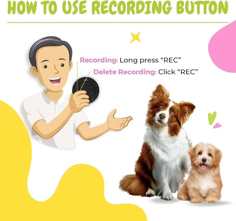 Dog Buttons for Voice Record and Communication with Buzzer