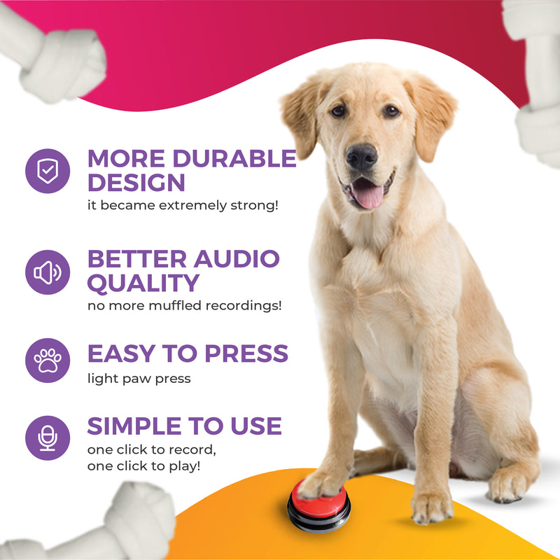 Paw Dog Buttons for Voice Record and Communication with Buzzer